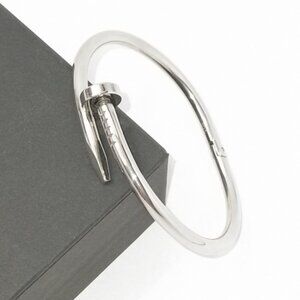 18k Gold Plated Nail-Style Bangle Bracelet 316L Steel Silver for Women & Men